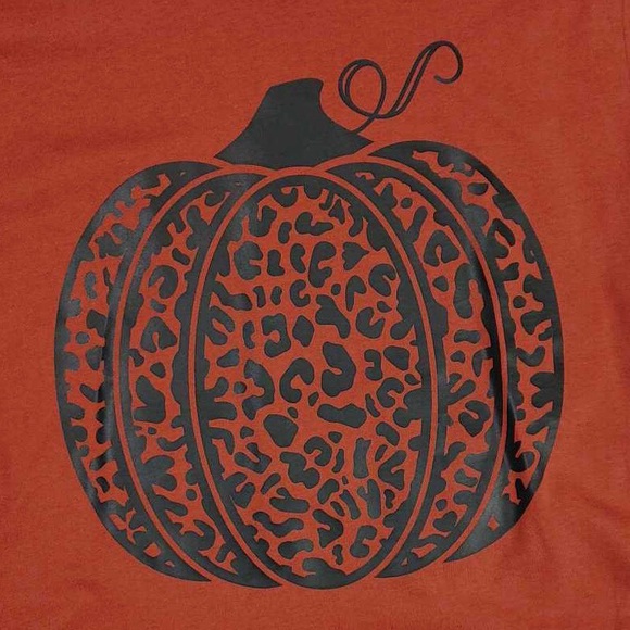 Leopard Pumpkin Tee - Rust - Picture 2 of 3